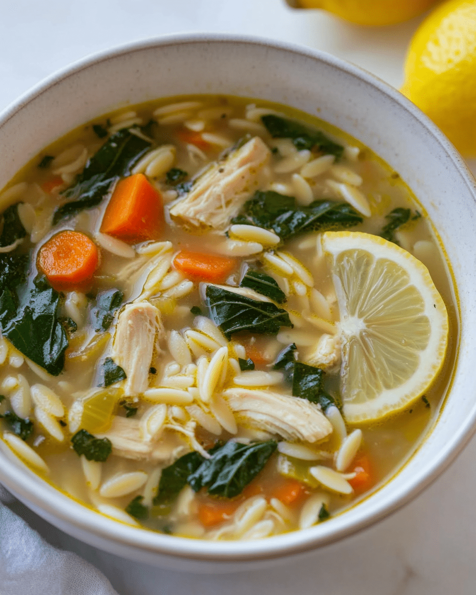 Lemon Chicken Orzo Soup