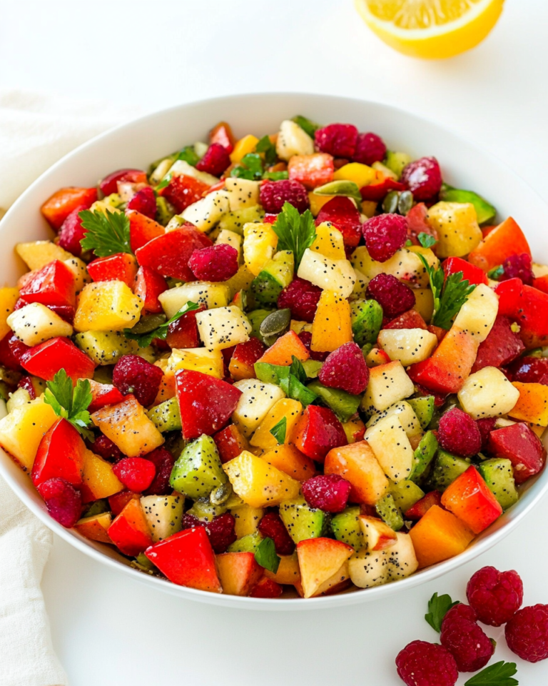 Winter Fruit Salad with Lemon Poppy Seed Dressing