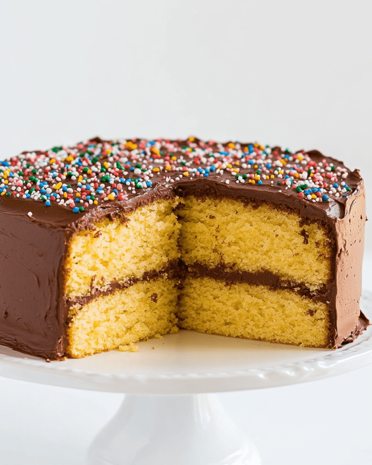 Yellow Cake with Chocolate Buttercream Frosting