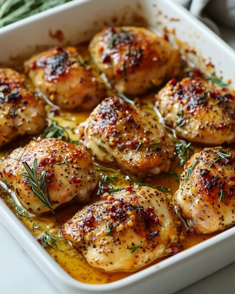 Easy Oven-Baked Honey Mustard Chicken Thighs for a Family Favorite Dinner