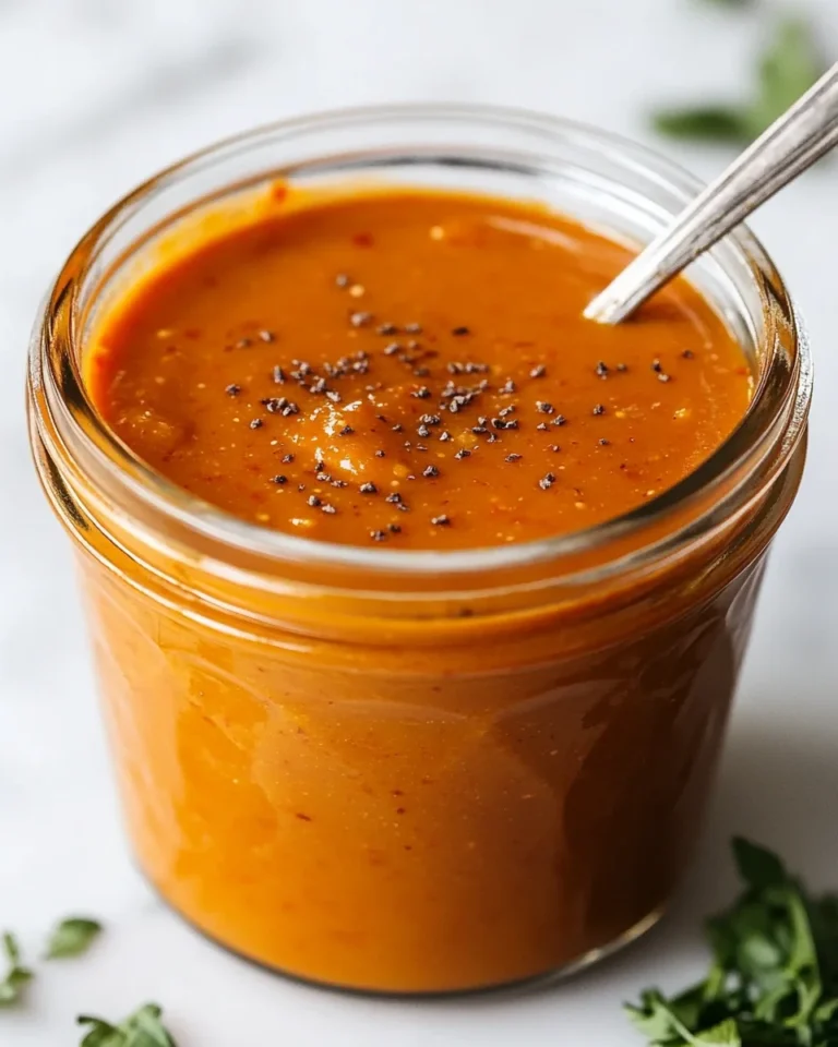 Easy Homemade Roasted Red Pepper Tahini Sauce in a Jar