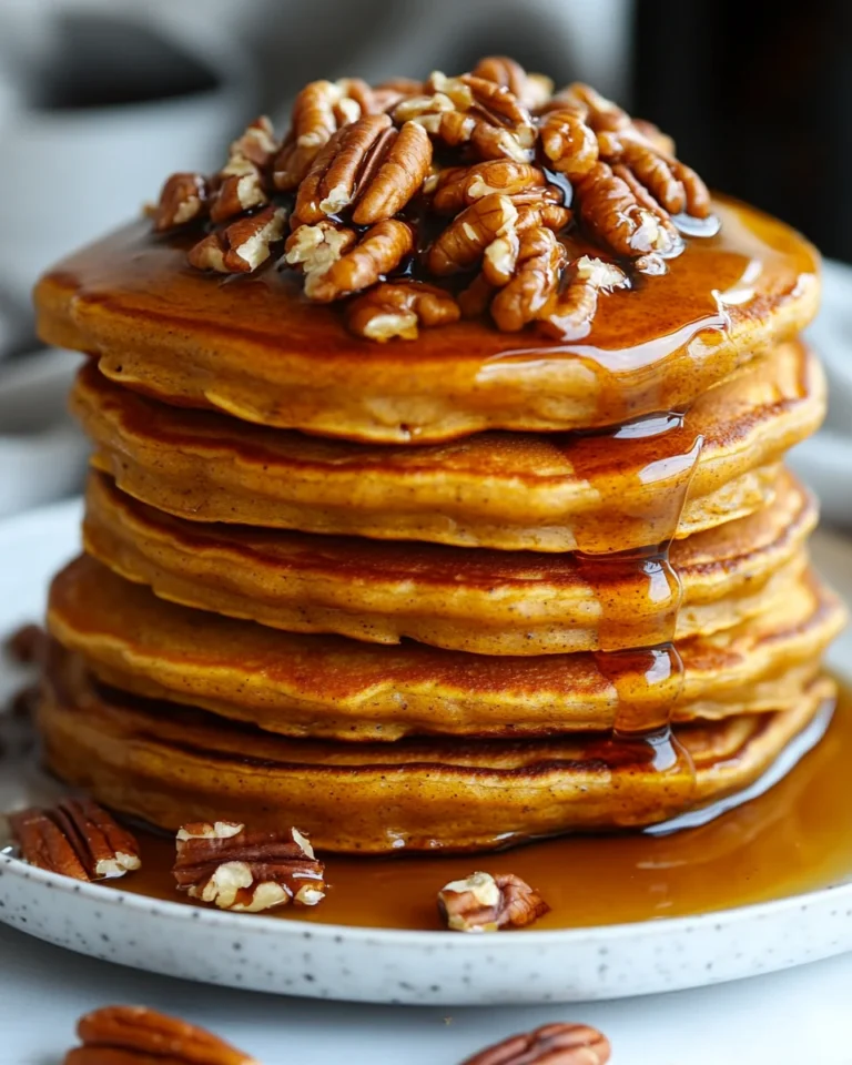 Easy Paleo Pumpkin Pancakes with Maple Ginger Syrup and Pecans
