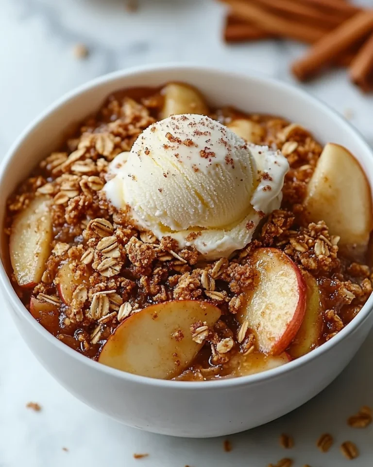 Easy Homemade Apple Crisp with Ice Cream for Cozy Family Nights