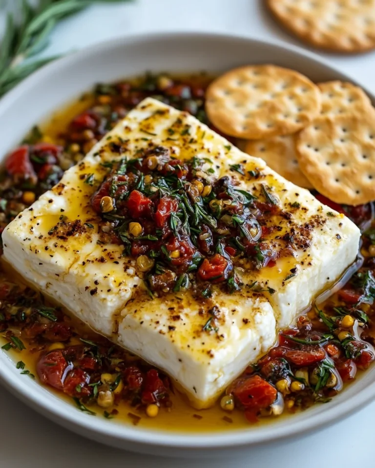 Easy Oven-Baked Feta with Crackers for a Cozy Appetizer