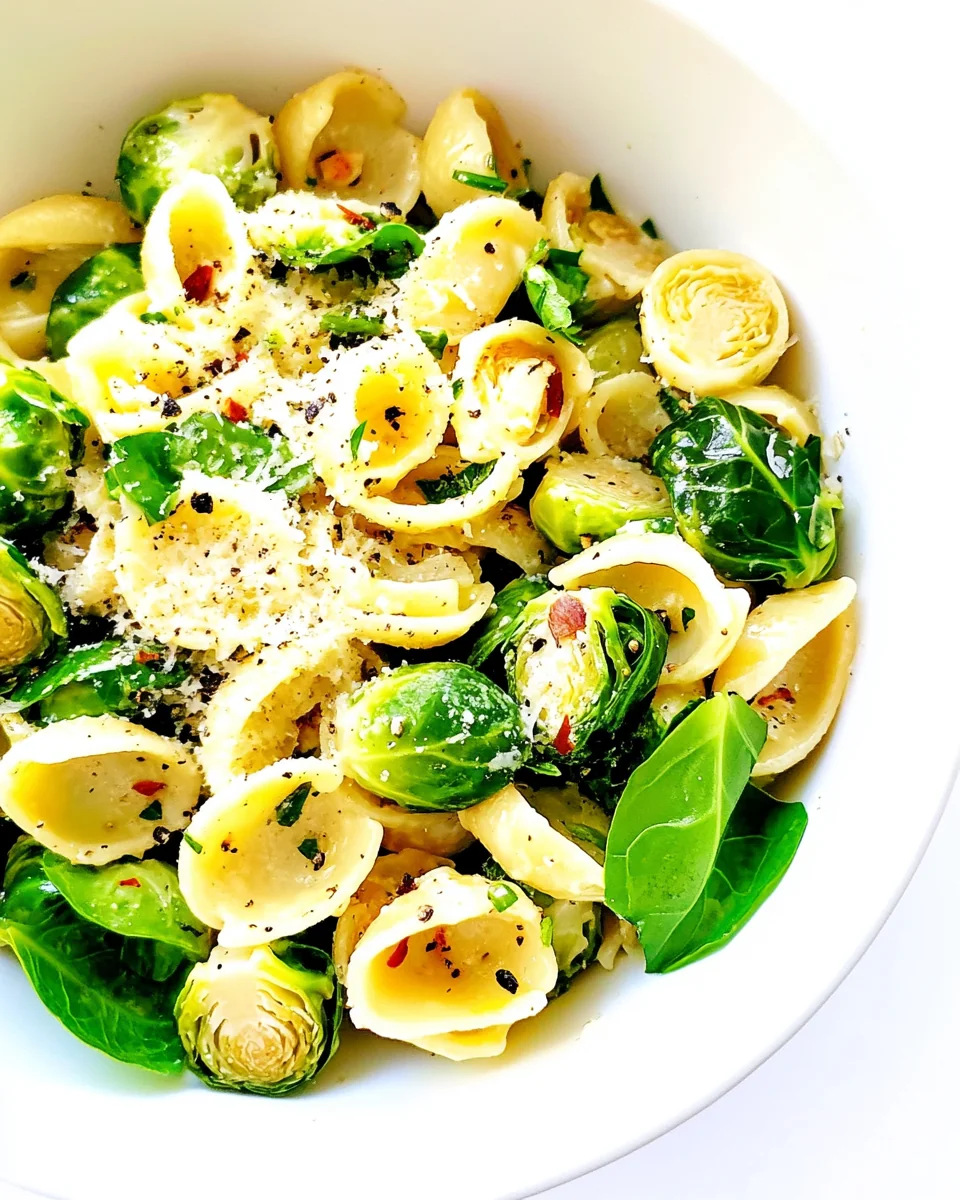 Creamy Parmesan Pasta with Fresh Brussels Sprouts - additional image