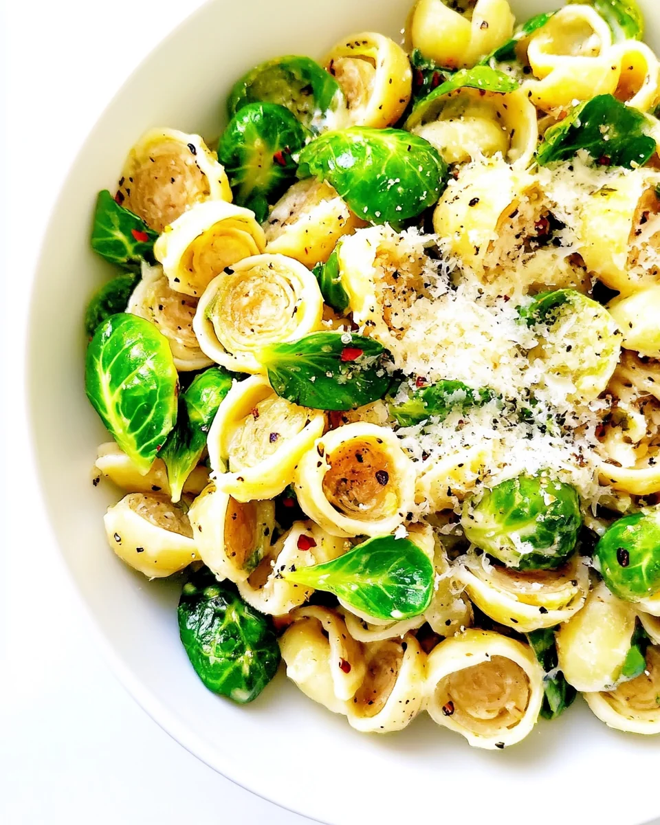 Creamy Parmesan Pasta with Fresh Brussels Sprouts - additional image