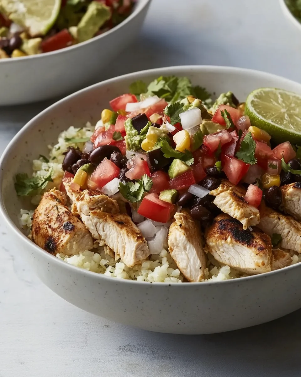 Simple Cauliflower Rice Chicken Burrito Bowls - additional image