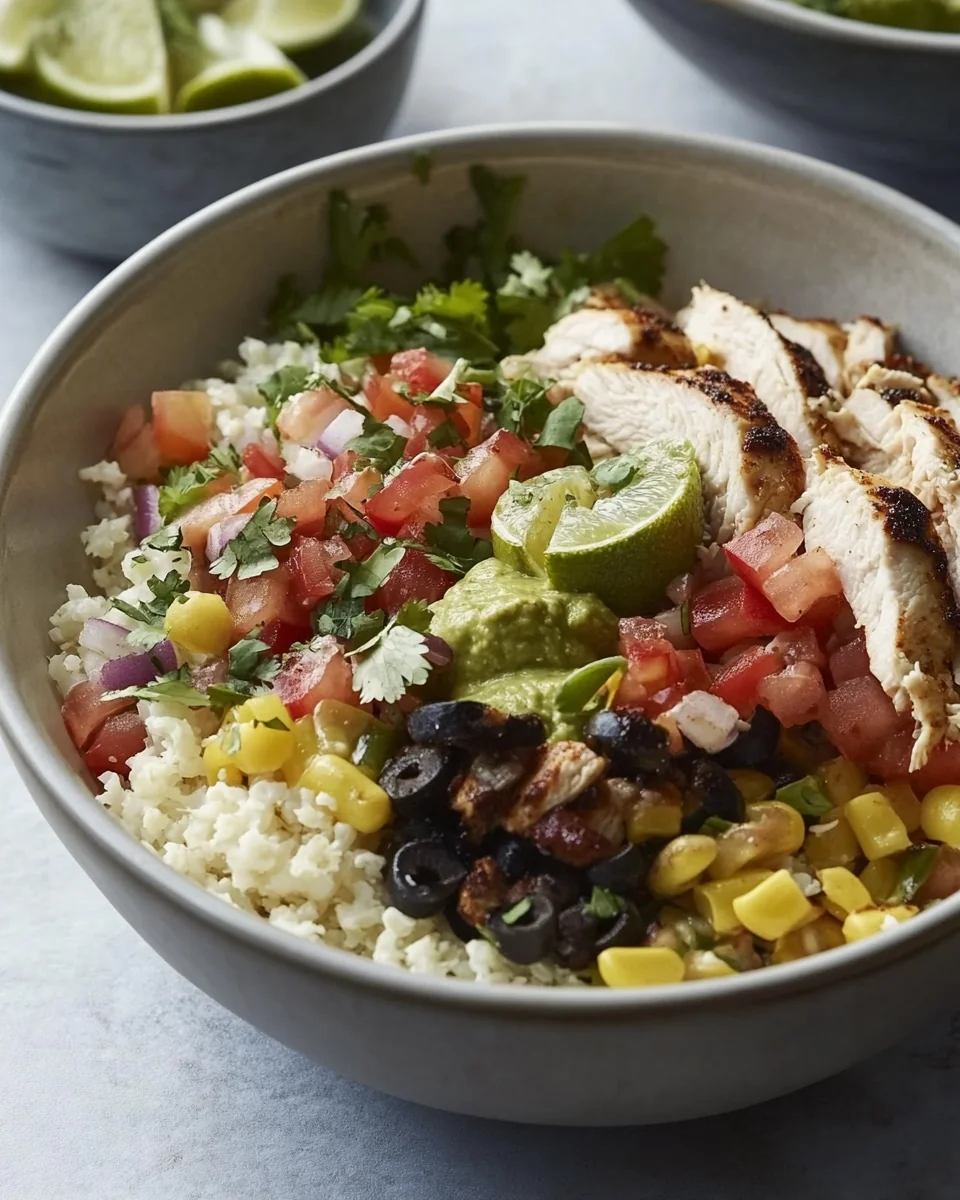 Simple Cauliflower Rice Chicken Burrito Bowls - additional image
