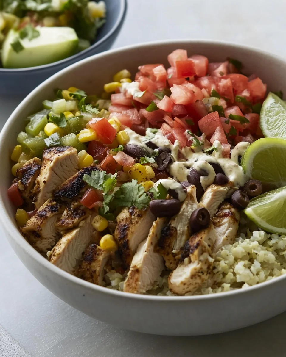 Simple Cauliflower Rice Chicken Burrito Bowls - additional image