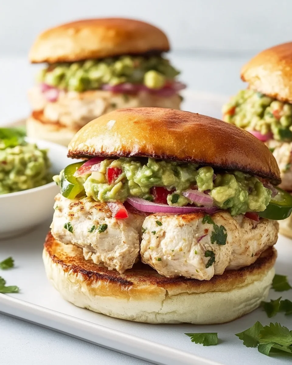 Savory Cheddar Jalapeno Chicken Burgers with Fresh Guacamole - additional image