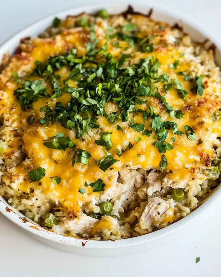 Cheesy Chicken and Rice Casserole Made From Scratch