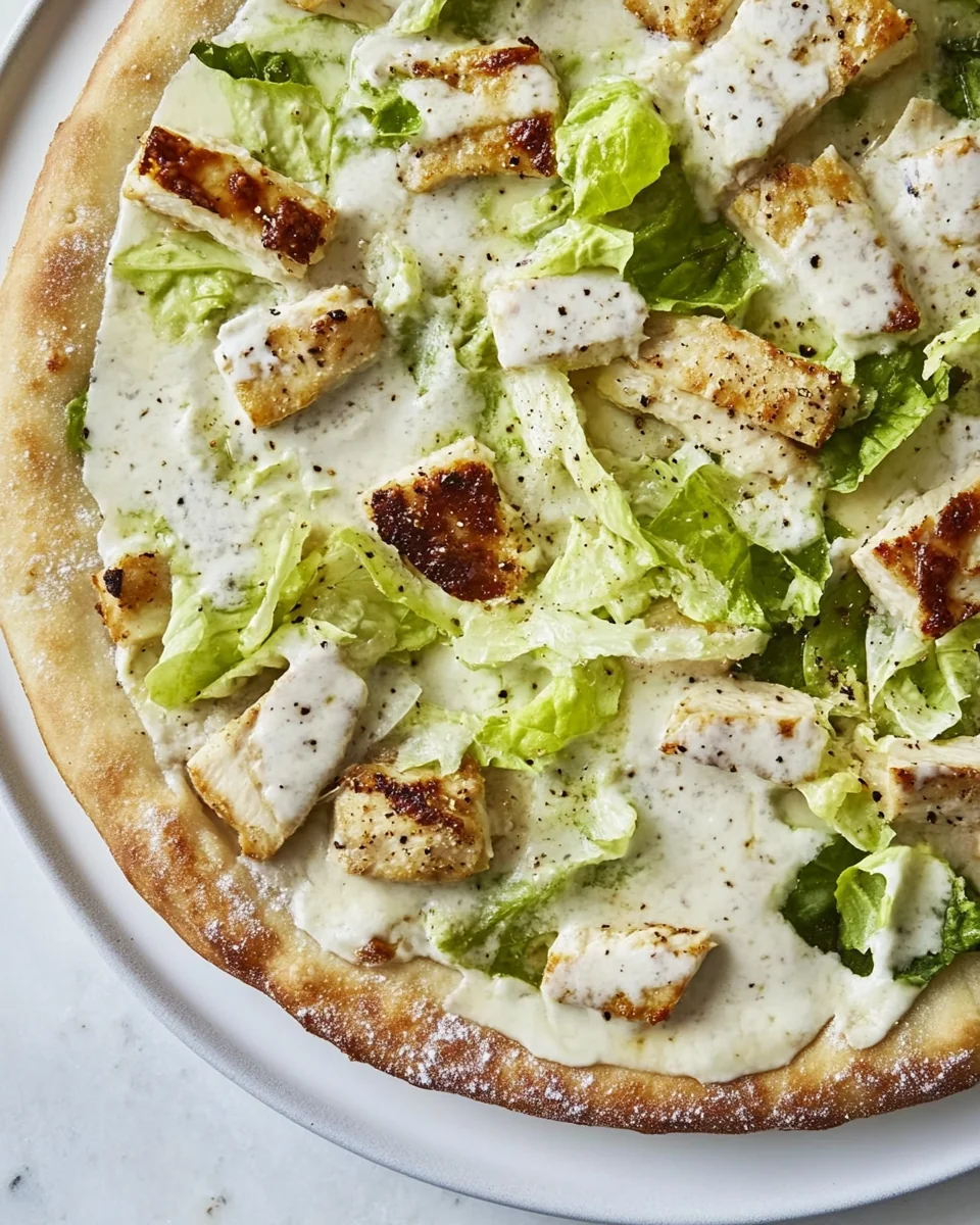 Savory Chicken Caesar Salad Pizza - additional image