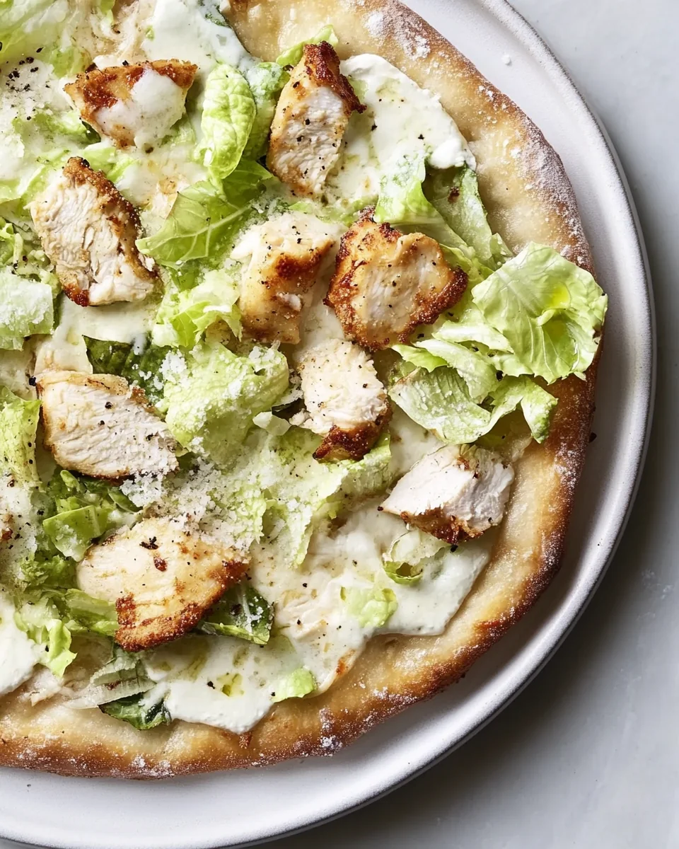 Savory Chicken Caesar Salad Pizza - additional image