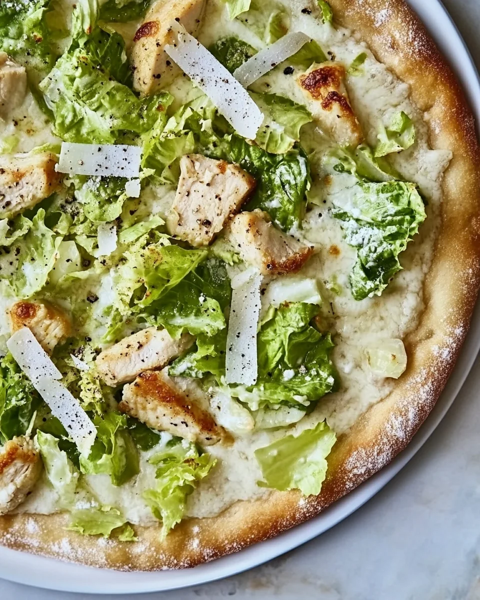 Savory Chicken Caesar Salad Pizza - additional image