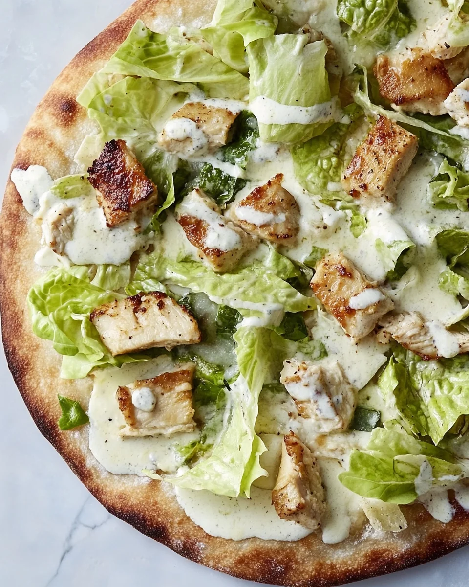 Savory Chicken Caesar Salad Pizza