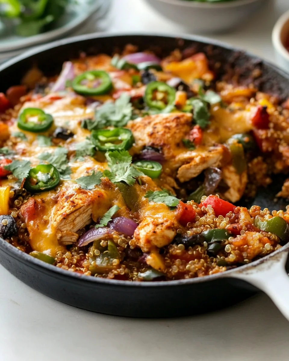 Savory Chicken Fajita Quinoa Bake in One Skillet - additional image