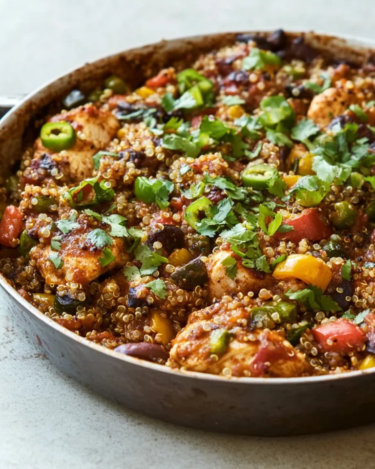 Savory Chicken Fajita Quinoa Bake in One Skillet