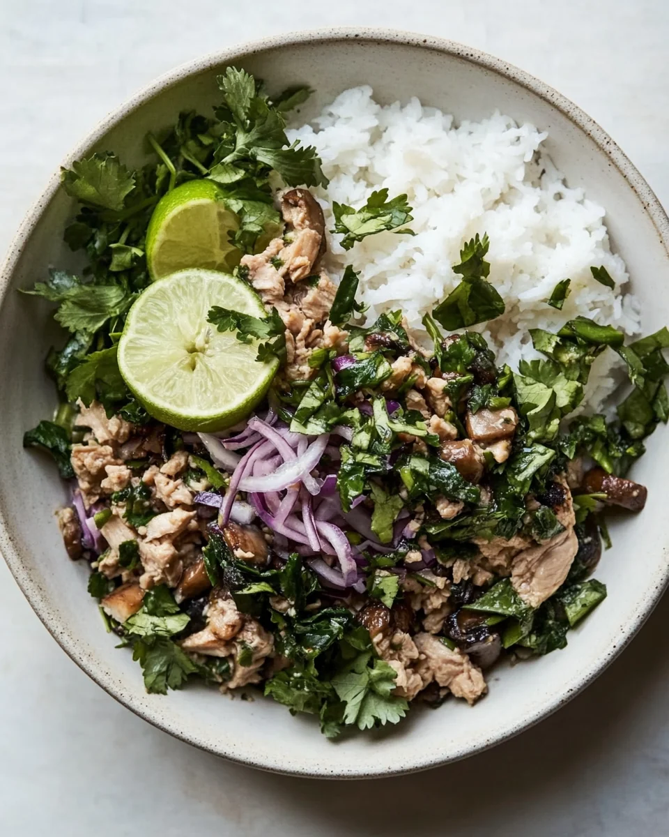 Simple Chicken Mushroom Larb Bowls - additional image