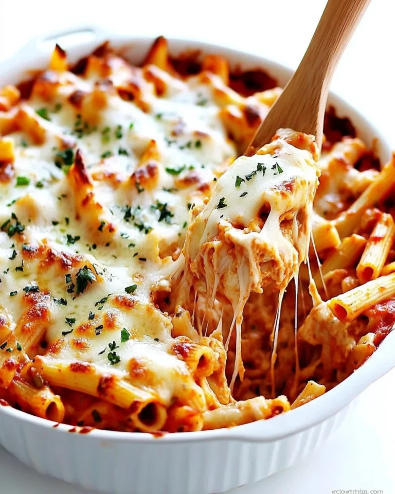Homemade Chicken Parmesan Baked Ziti Casserole