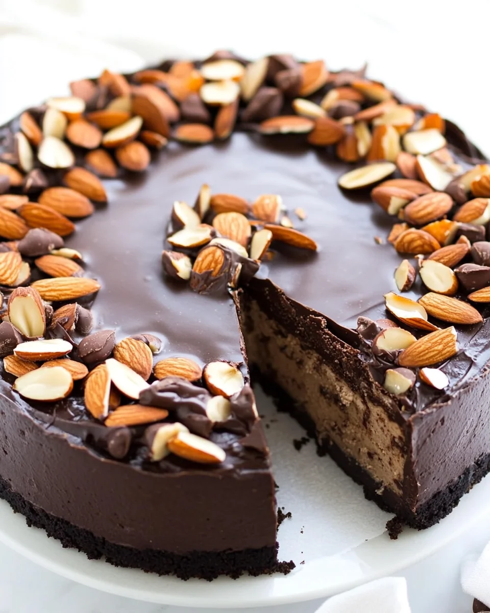 Delicious Homemade Chocolate Almond Cheesecake - additional image