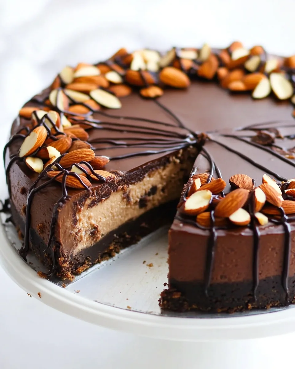 Delicious Homemade Chocolate Almond Cheesecake - additional image