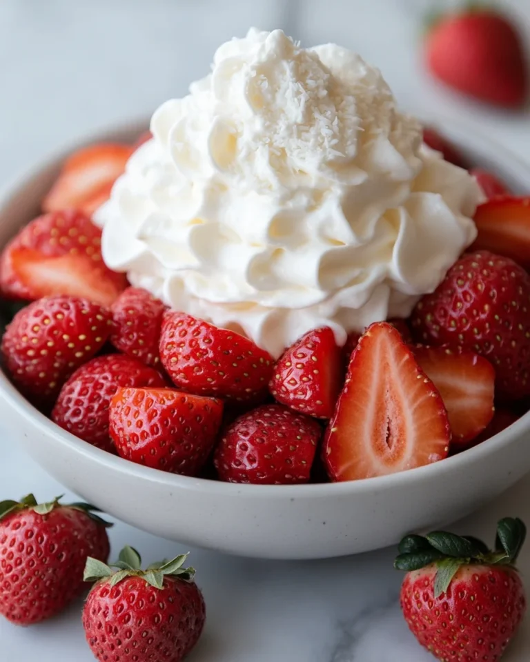Easy Coconut Whipped Cream Over Flavor-Packed Strawberries