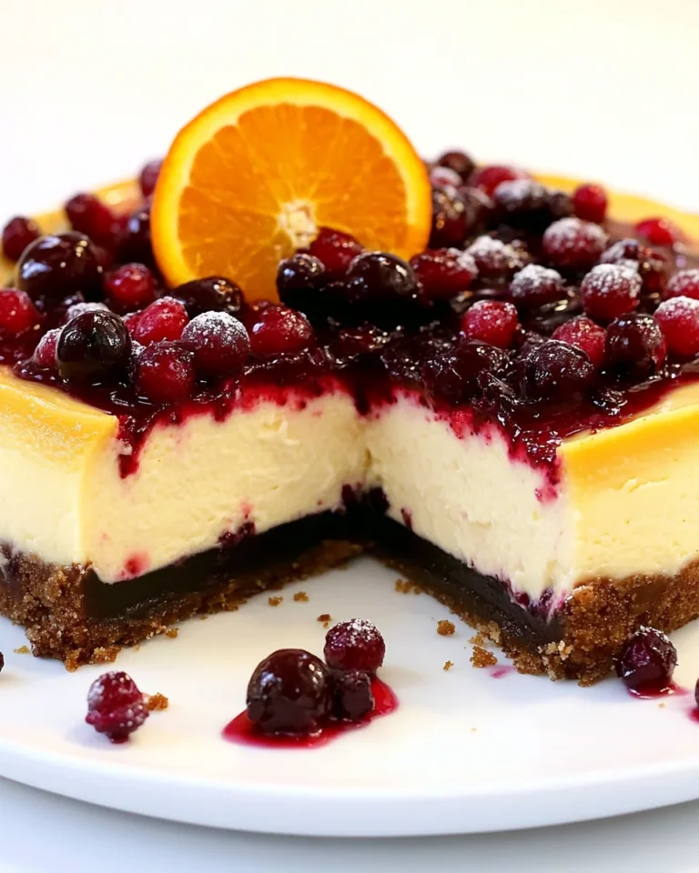 Homemade Cranberry Orange Cheesecake Delight
