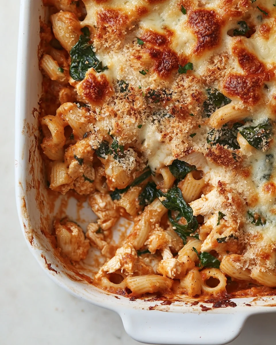 Creamy Cheesy Spinach Chicken Pasta Bake - additional image