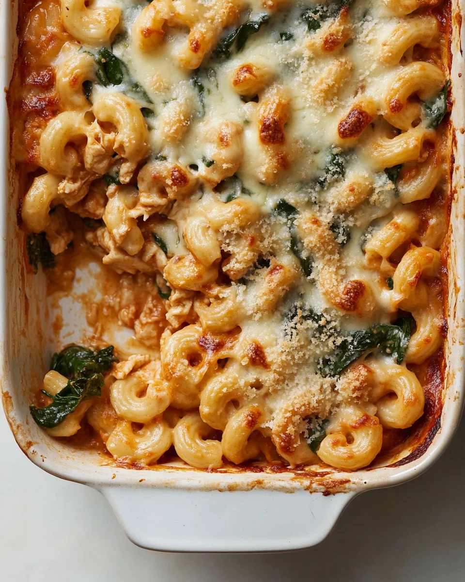 Creamy Cheesy Spinach Chicken Pasta Bake - additional image