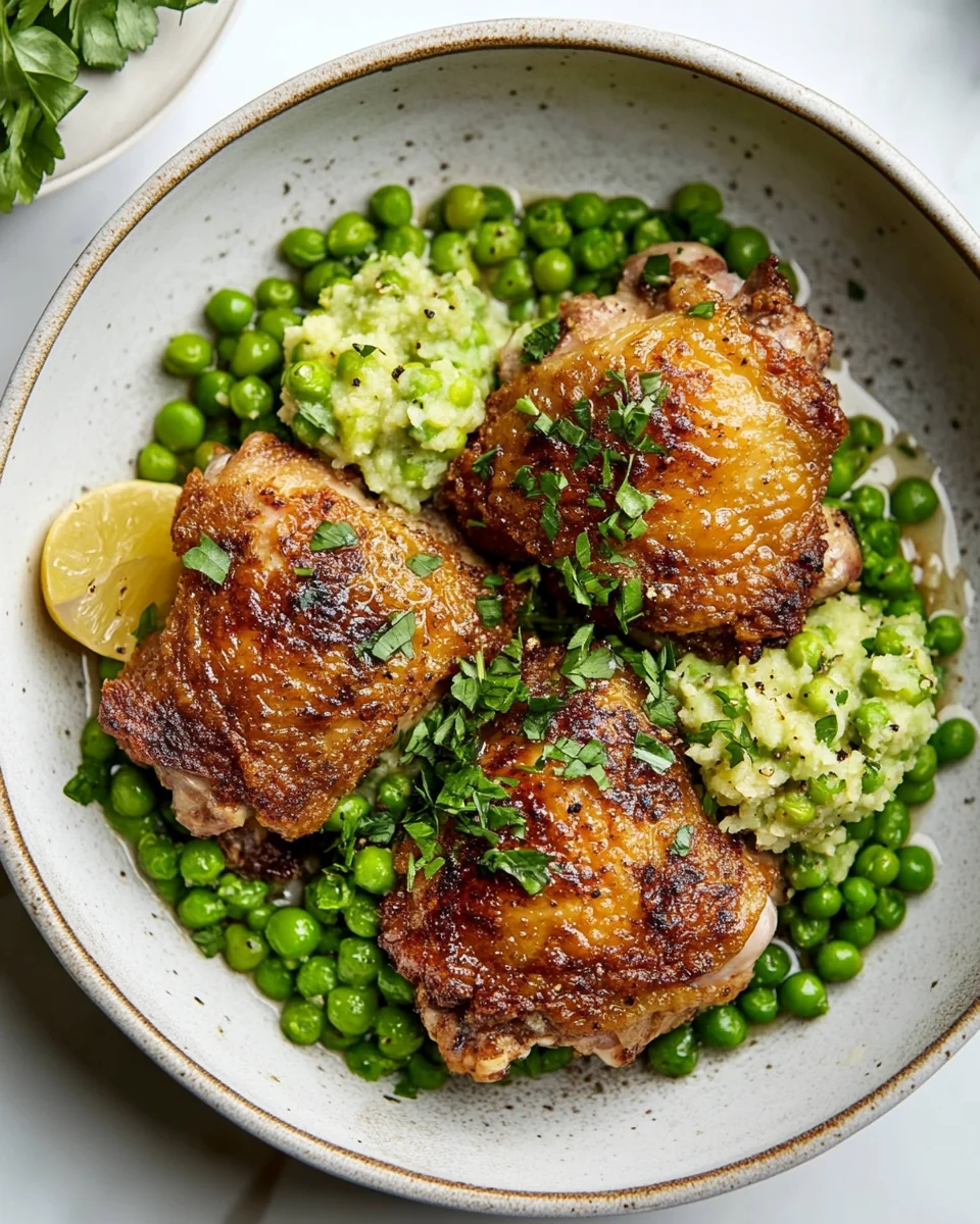 Crispy Chicken Thighs with Fresh Smashed Peas - additional image