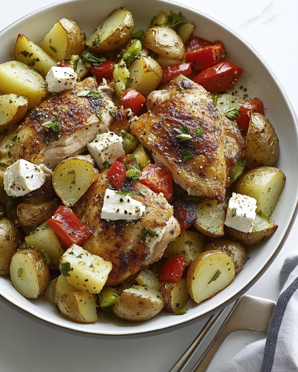 Simple Greek Chicken and Potatoes One-Pan Meal - additional image
