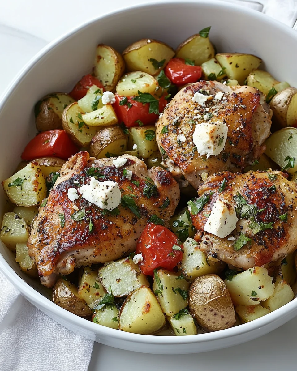 Simple Greek Chicken and Potatoes One-Pan Meal - additional image
