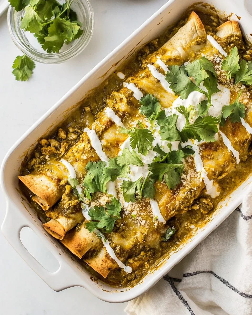 Delicious Homemade Green Chicken Enchiladas - additional image