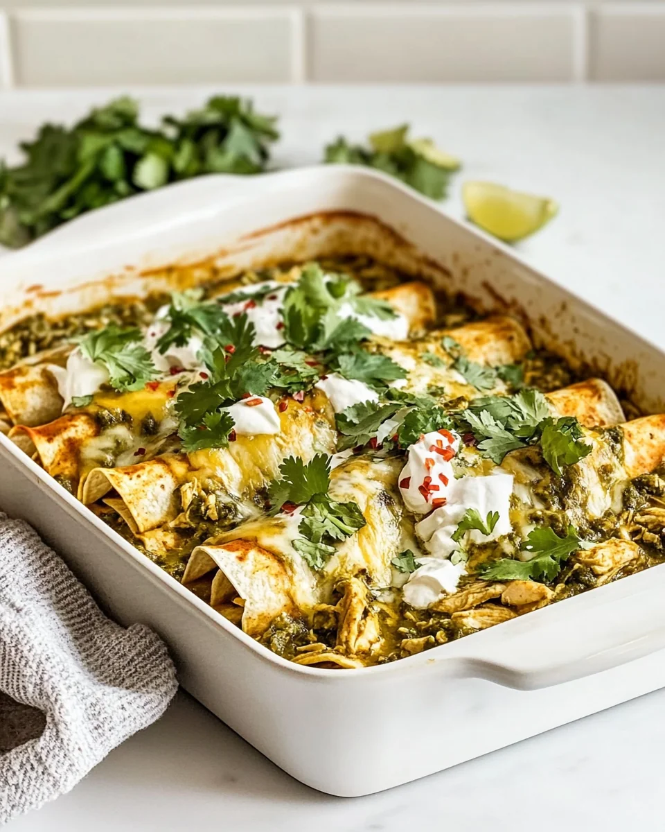 Delicious Homemade Green Chicken Enchiladas - additional image