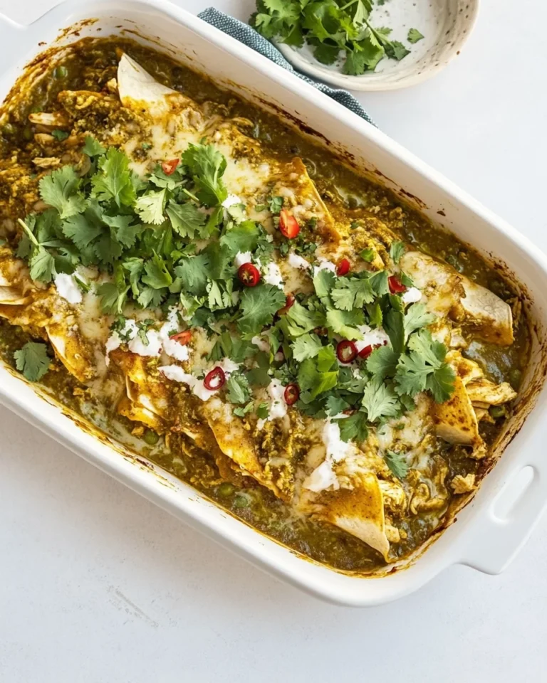 Delicious Homemade Green Chicken Enchiladas