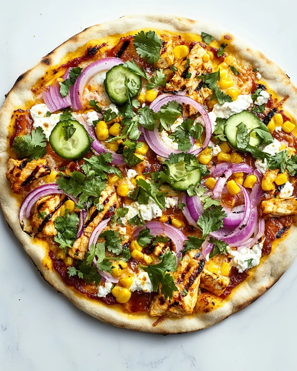 Grilled BBQ Chicken Pizza With Fresh Toppings - additional image