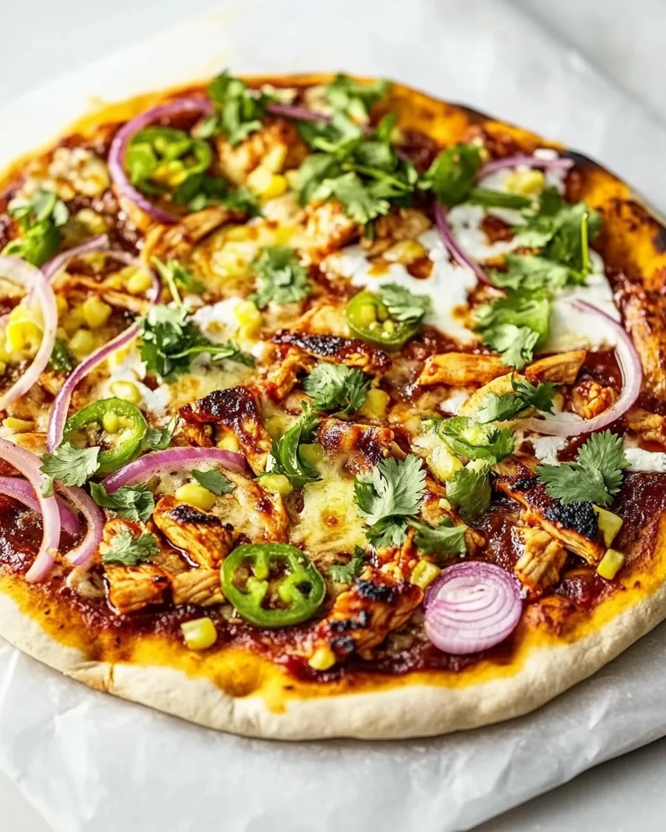 Grilled BBQ Chicken Pizza With Fresh Toppings - additional image