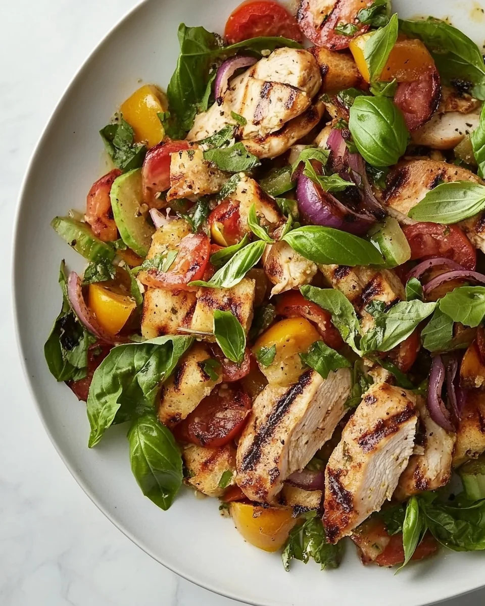 Grilled Chicken Panzanella Salad With Fresh Vegetables - additional image