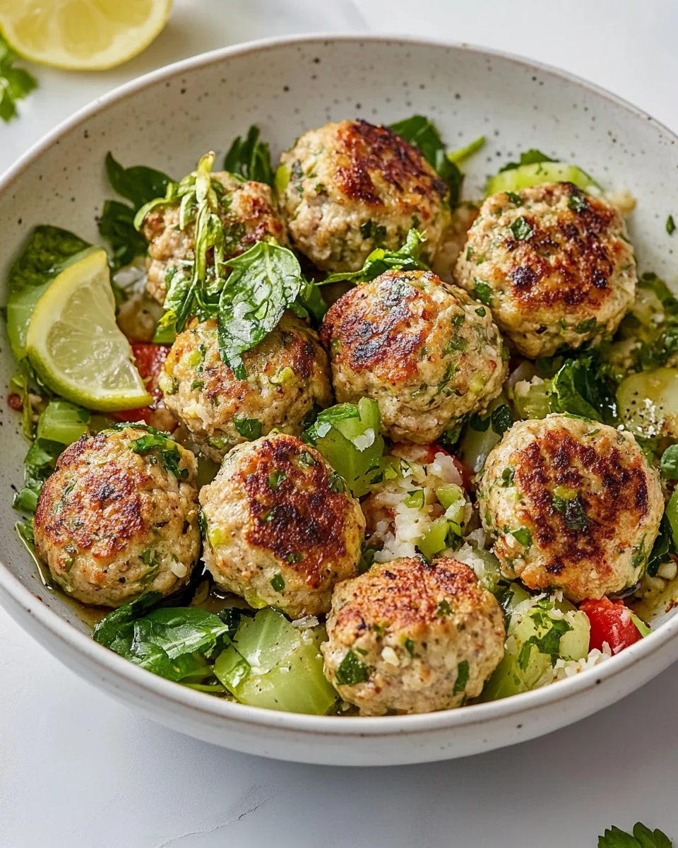 Homemade Lebanese Chicken Meatballs with Fresh Herbs - additional image