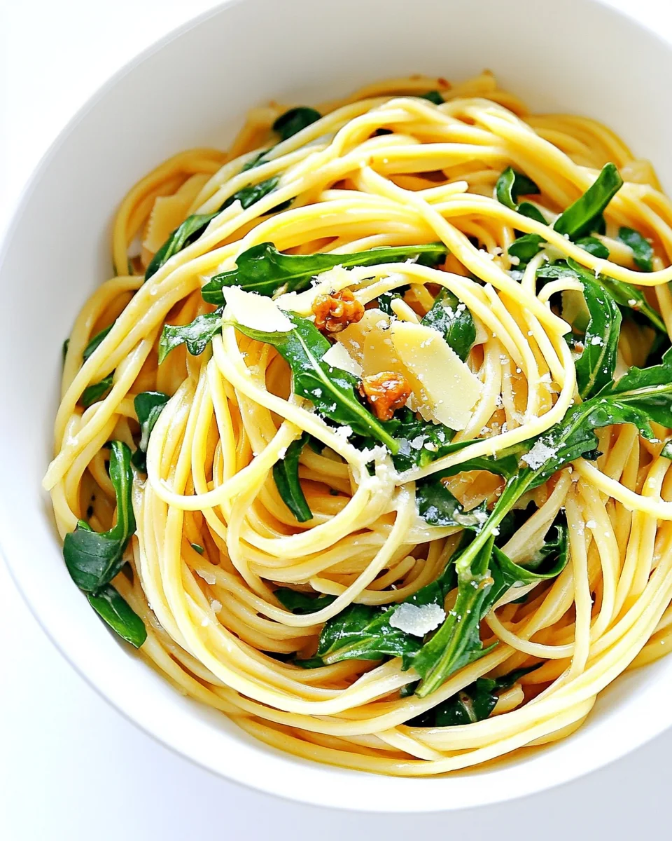 Simple Linguine with Fresh Arugula and Parmesan - additional image