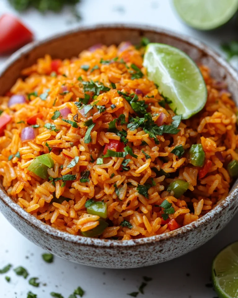 Easy One-Pot Mexican Rice Bowl with Lime Wedges