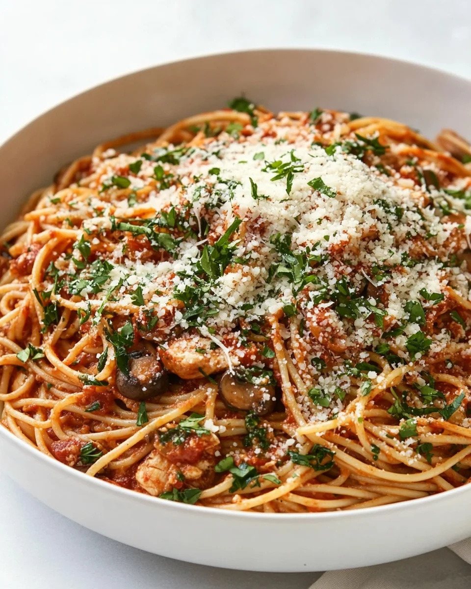 Creamy Mushroom Chicken Parmesan Pasta - additional image