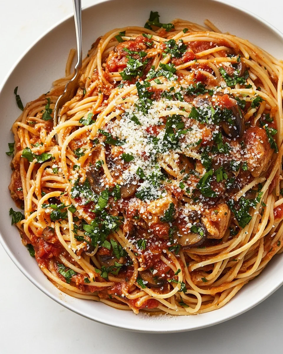 Creamy Mushroom Chicken Parmesan Pasta - additional image