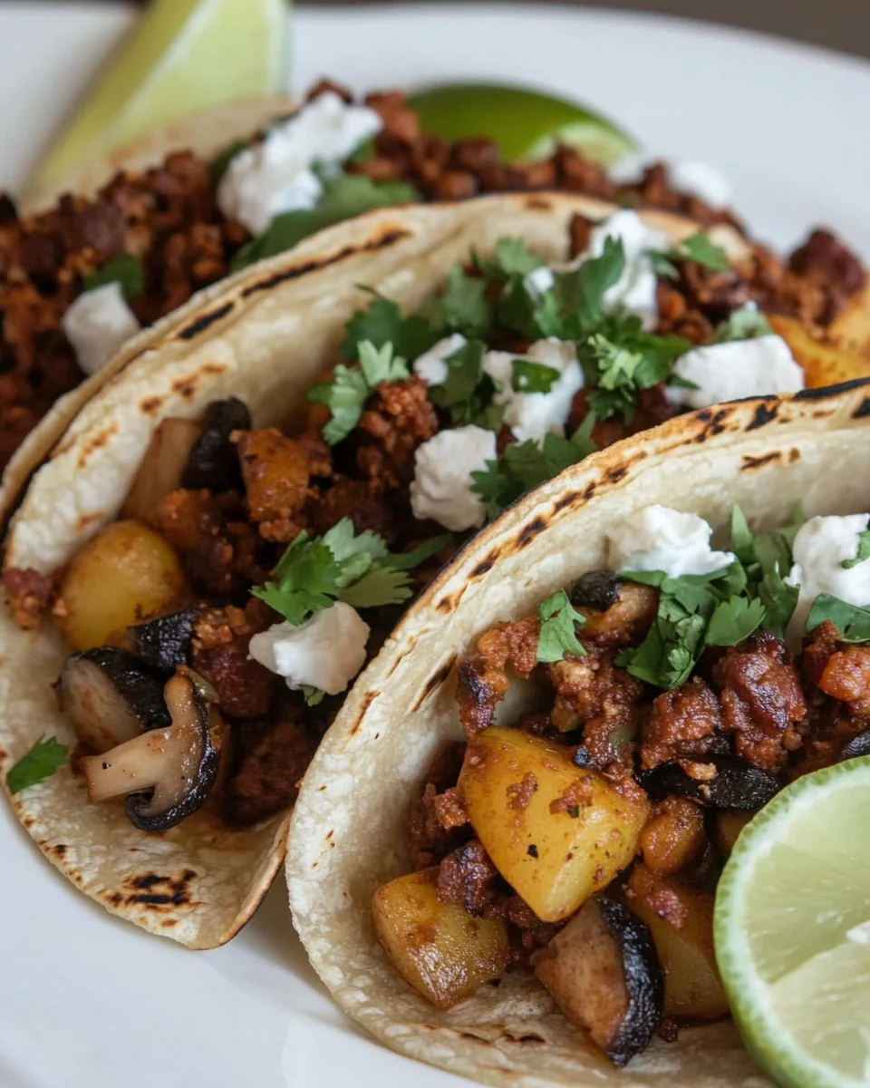 Savory Mushroom Potato Chorizo Tacos - additional image