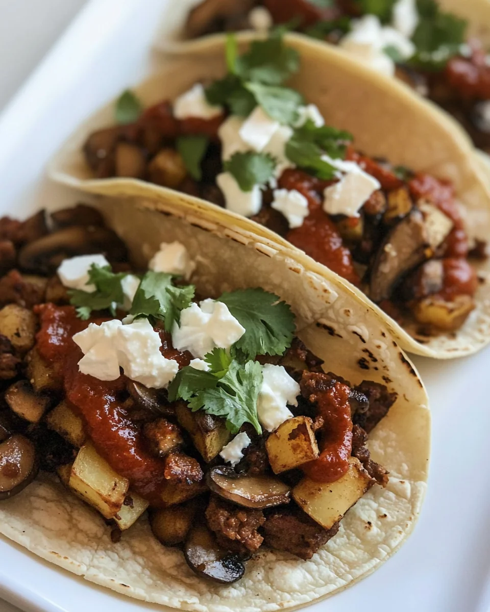Savory Mushroom Potato Chorizo Tacos - additional image