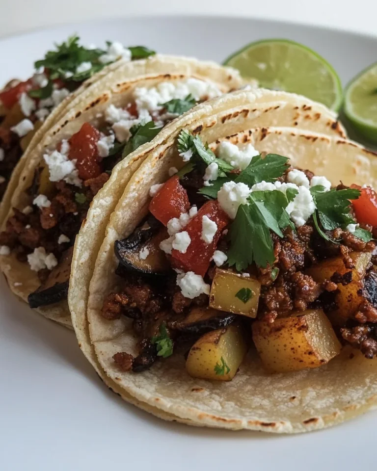 Savory Mushroom Potato Chorizo Tacos