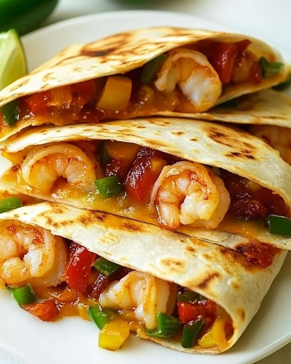 Savory Parmesan Crusted Shrimp Quesadillas