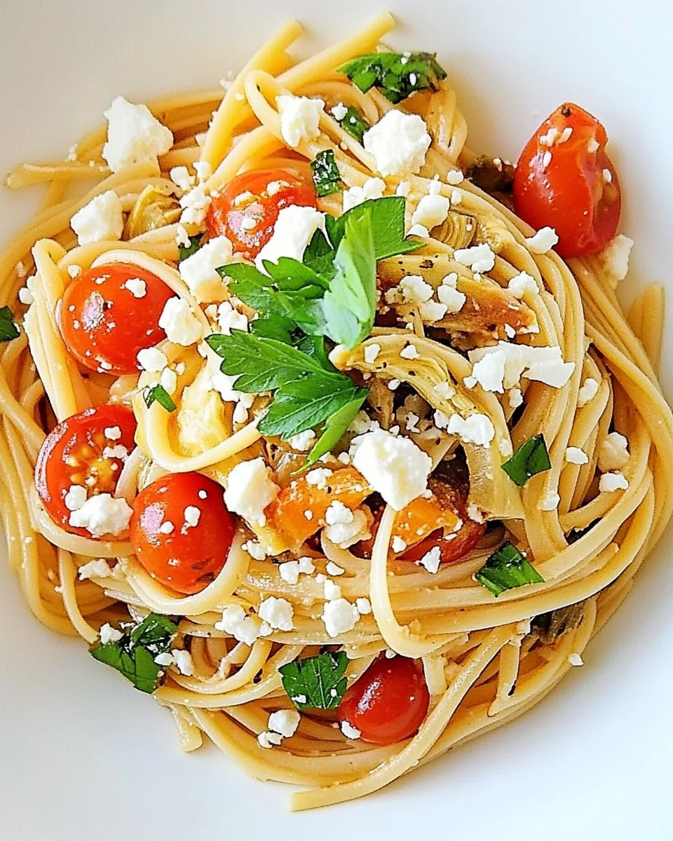 Fresh Artichoke Tomato Feta Pasta For A Cozy Dinner - additional image