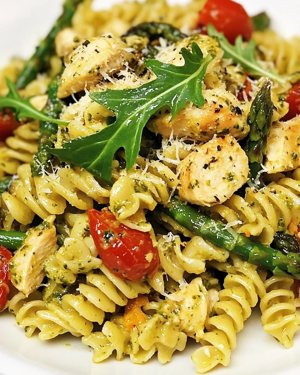 Simple Pesto Pasta With Chicken and Fresh Asparagus - additional image