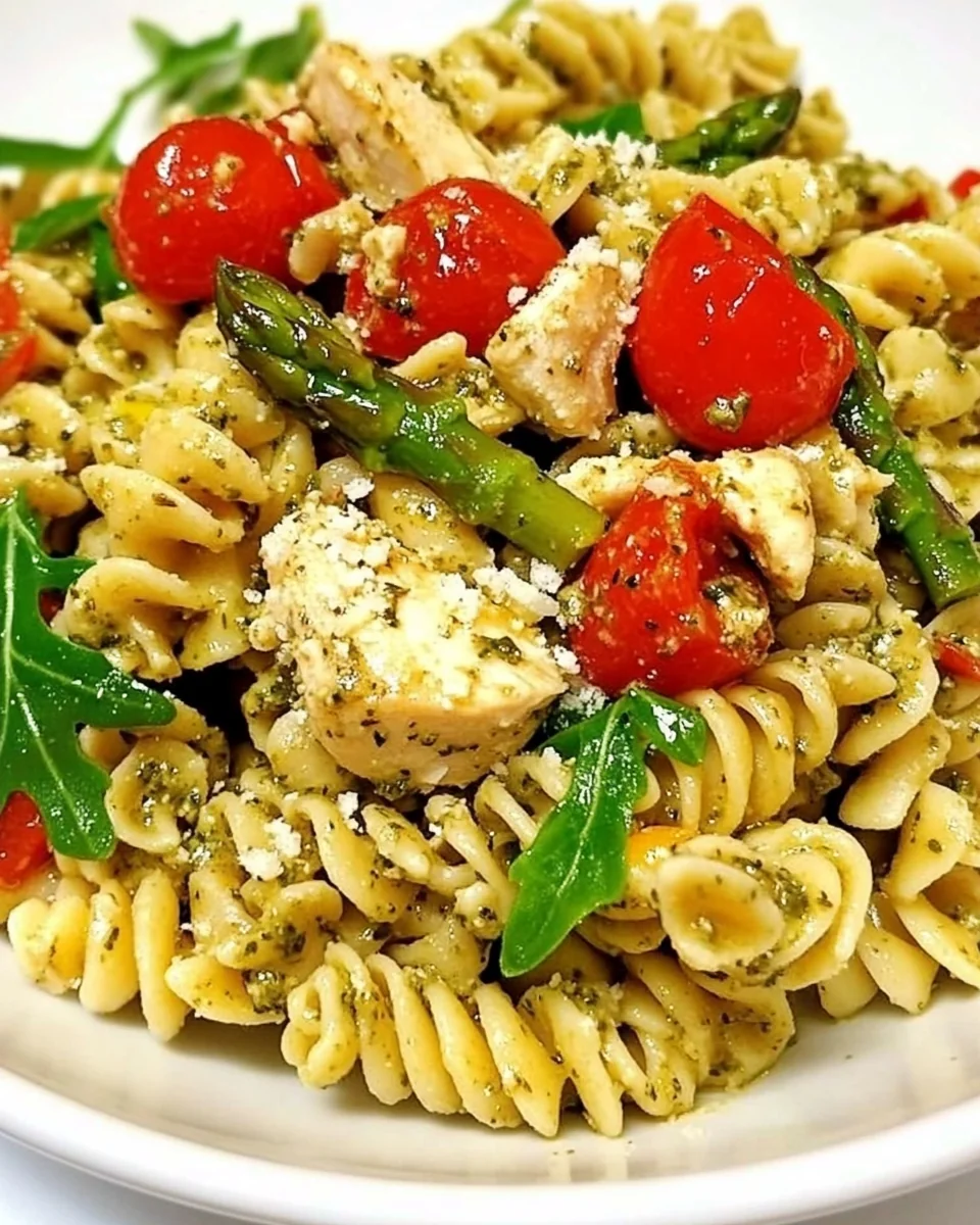 Simple Pesto Pasta With Chicken and Fresh Asparagus - additional image